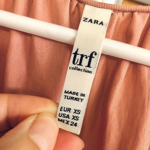 Zara Dusty Rose High Low Long Sleeve V-Neck Blouse/ Sz XS - Picture 7 of 8